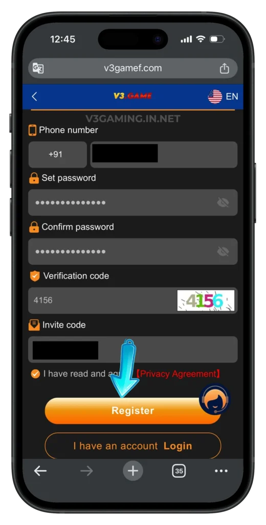 V3-GAME-REGISTER